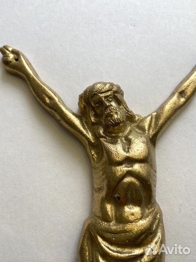 Старинное бронзовое распятие 21,5 см Иисус