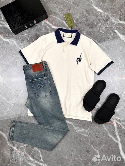Gucci джинсы поло