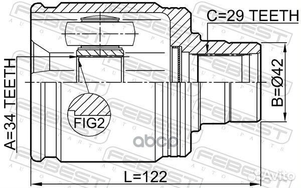 Шрус внутренний правый 34x43x29 honda CR-V RE3