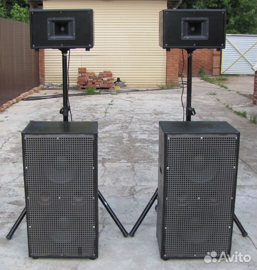 Колонки KF 2100-4200W 4шт Рупоры+Сабы Штативы 2шт