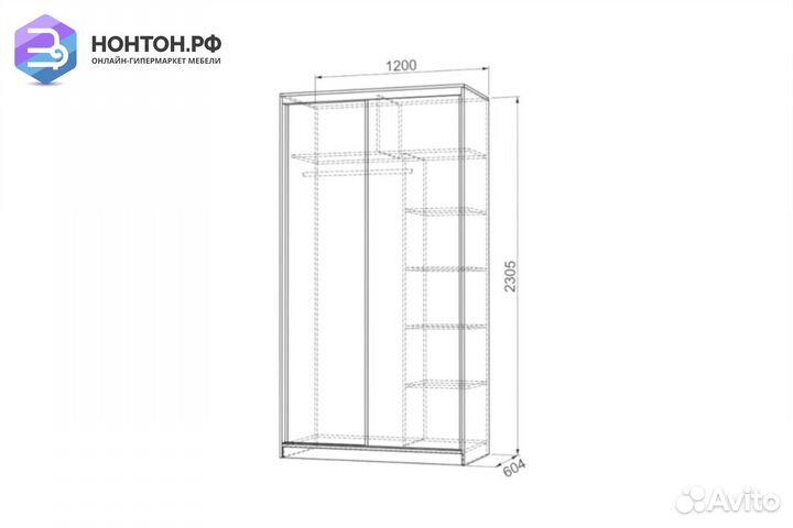 Шкаф-купе Рио 9-600 Энерджи дуб сонома