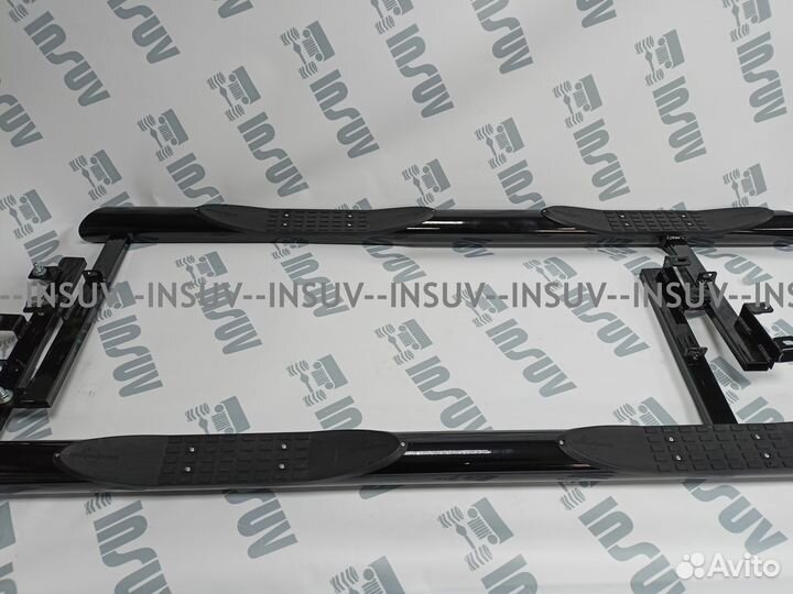 Пороги Шевроле Нива с 2009г с проступью черн