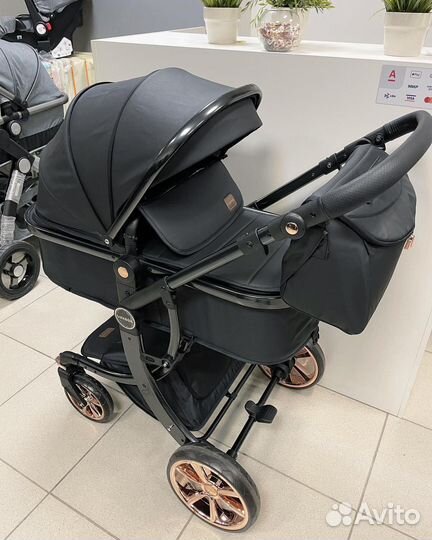 Коляска-трансформер Dalux экокожа черный