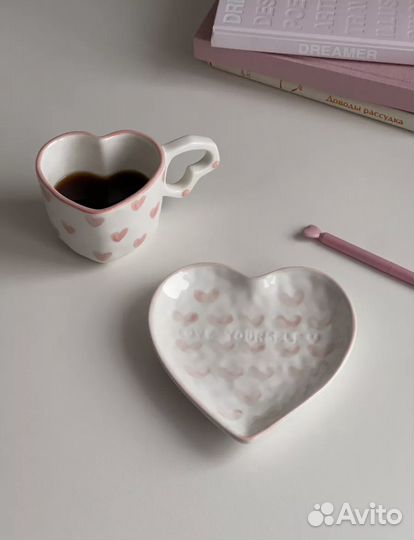 Чайная пара с сердечками новая