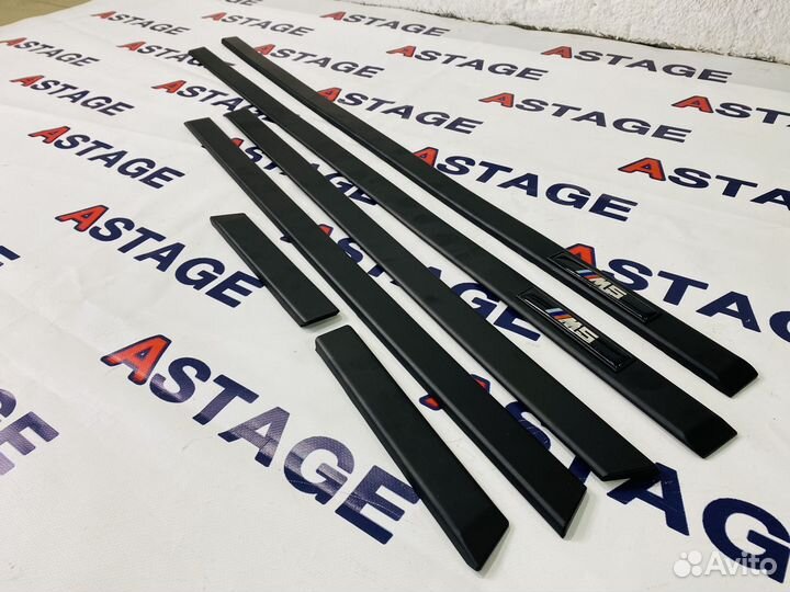 Молдинги на двери BMW E39 с шильдиком