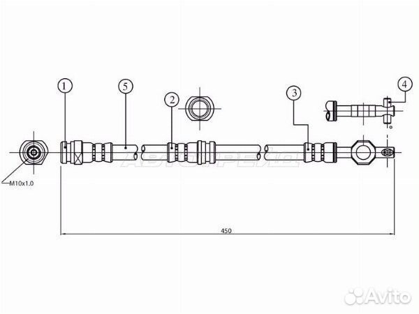 Шланг тормозной задний