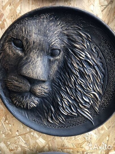 Декоративная тарелка бетон, ручная работа