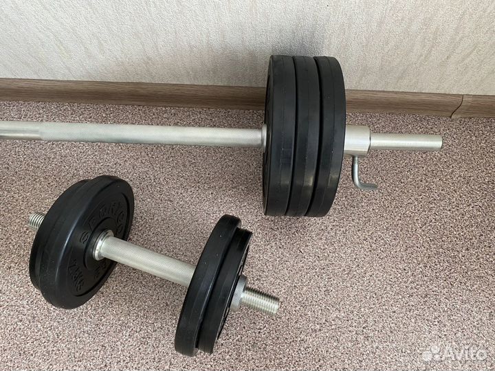 Штанга + гантели 55 кг