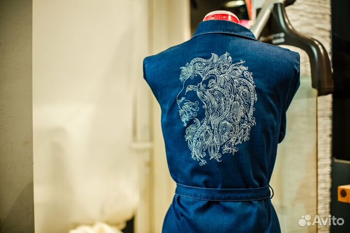 Вышивка на халате, полотеце