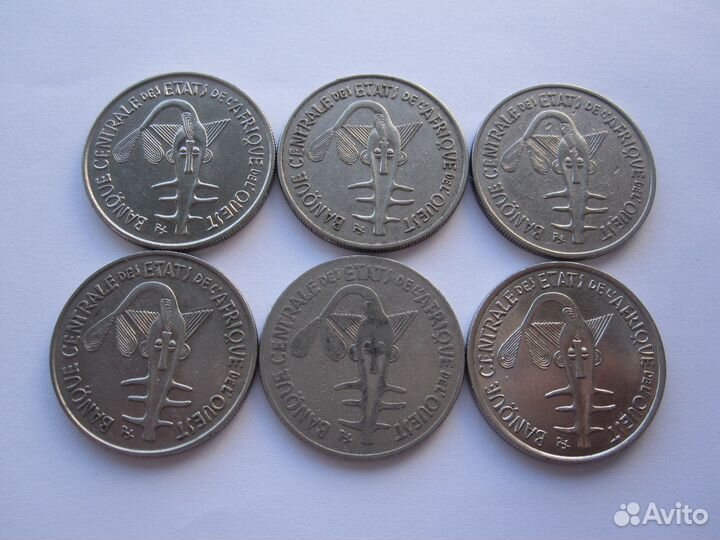 100 франков 1967-2002 Западная Африка