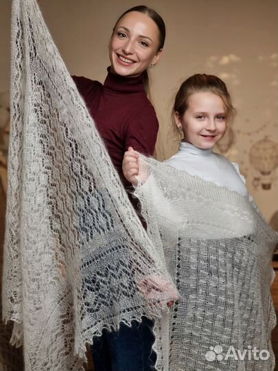 Паутинка пуховая пуховый платок подарок