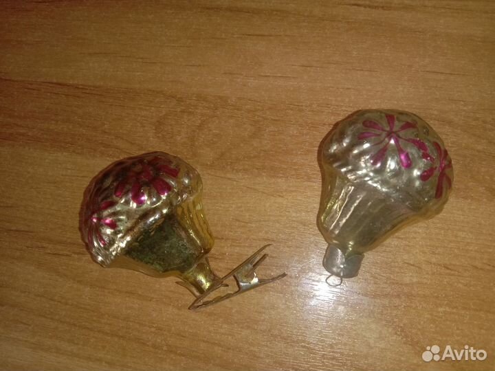 Елочные стеклянные игрушки СССР и коробки для конф