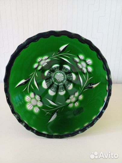 Ваза для цветов хрустальная цветная Германия