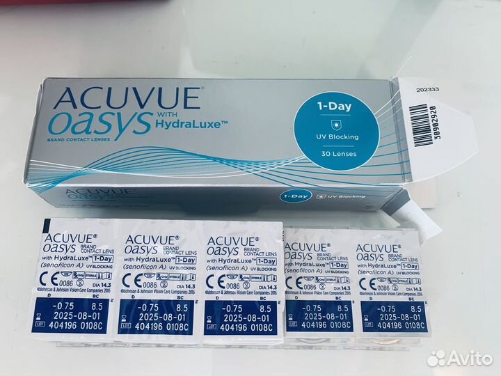 Линзы acuvue oasys hydraluxe 1 day