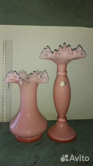 Ваза цветное стекло богемия