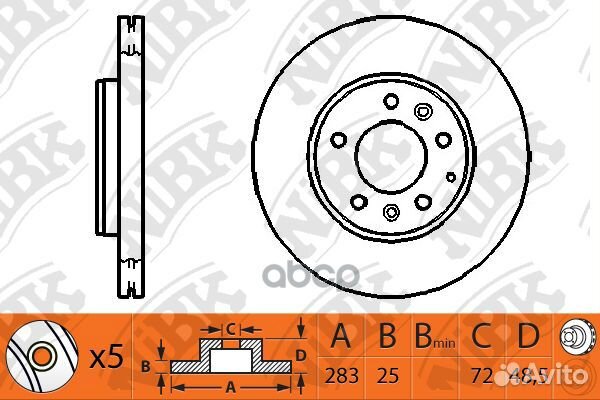 Диск тормозной mazda 6 2.0-2.3 02- передний RN1