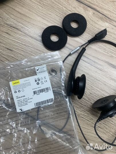 Jabra BIZ 1500 Duo QD Гарнитура Черный 1519-0154