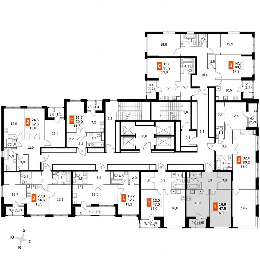 1-к. квартира, 47,5 м², 43/43 эт.