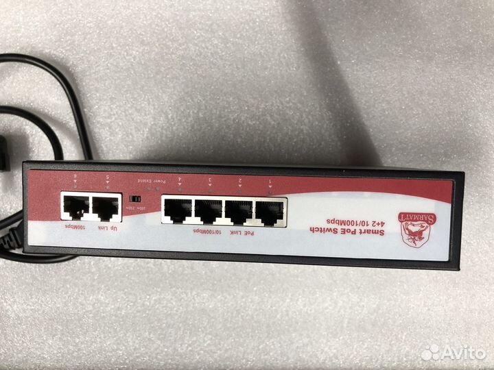 Коммутатор 4 порта PoE 72Вт для камер IP до 250 м