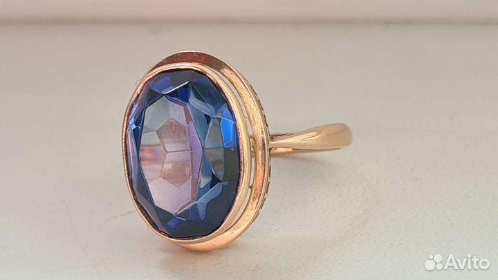 Золотое кольцо 583 пр. СССР. Камень александрит
