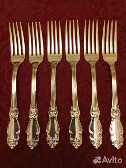 Мельхиоровые вилки серебряная роза Кольчугино