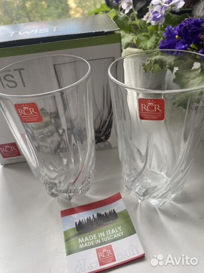 Стаканы большие Италия, хрусталь