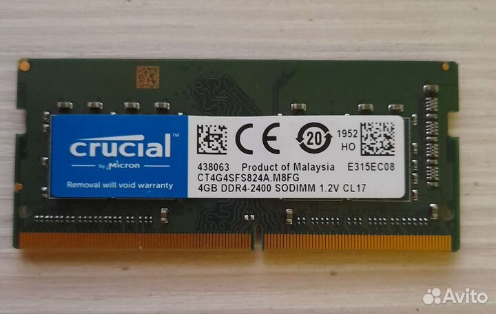 Оперативная память для ноутбука 4GB Crucial