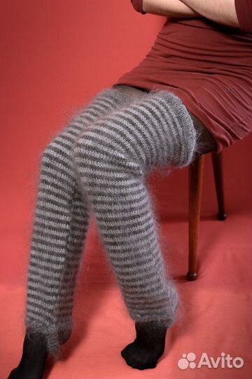 Гетры полосатые пуховые