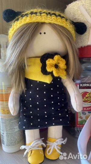 Кукла текстильная ручной работы 25 см