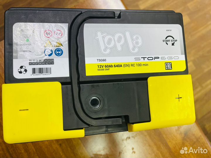 Акб 60 Ач Topla EFB Stop&Go на audi A3 A1 TT