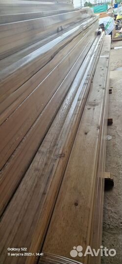 Палубная доска (глаткая)(вилвет)из лиственницы 25