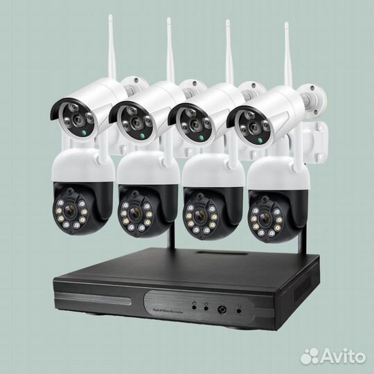 Комплекты Wi-Fi видеонаблюдения, поворотные