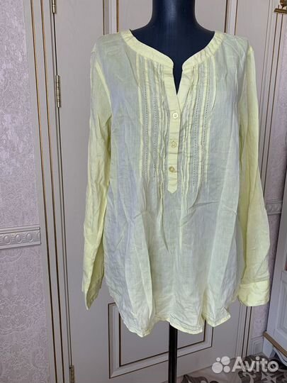 Блуза 50 Tom Tailor лимонная хлопок