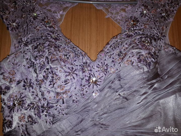 Платье сиреневое вечернее выпускное нарядное 48
