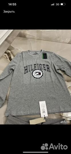 Tommy hilfiger лонгслив мужской р. Л