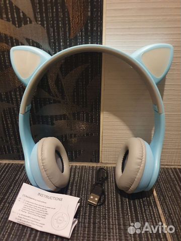 Светящиеся наушники с кошачьими ушками