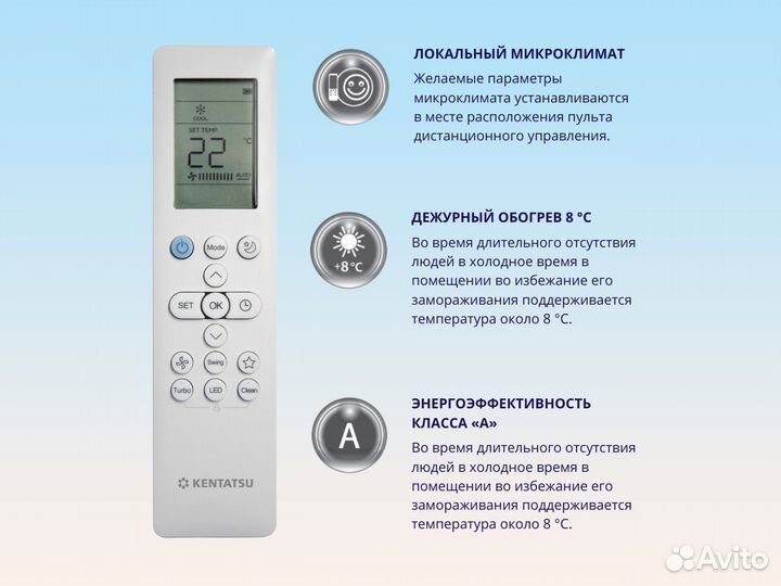 Кондиционер сплит система Kentatsu kanami 35м2