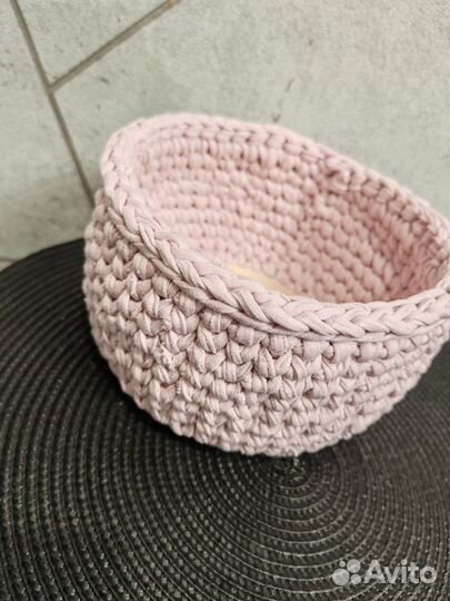 Корзинка из трикотажной пряжи