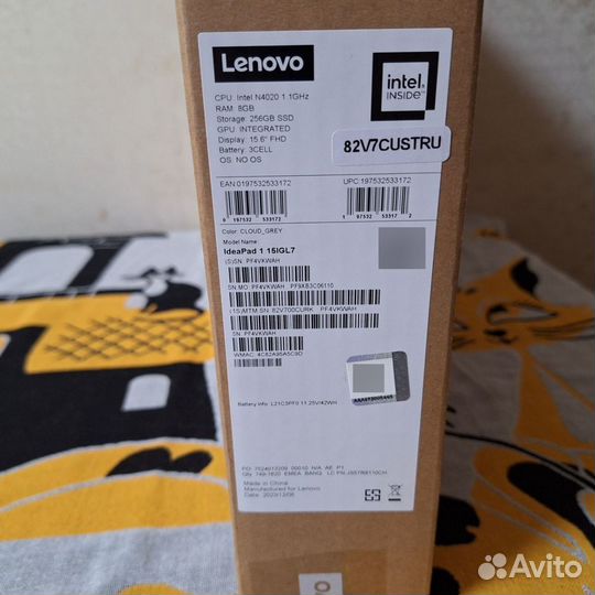 Lenovo IdeaPad 1 15,6 intel 4020, 8gb, 256gb SSD