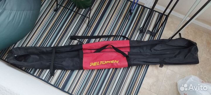 Беговые лыжи madshus и fischer, с палками и чехлом