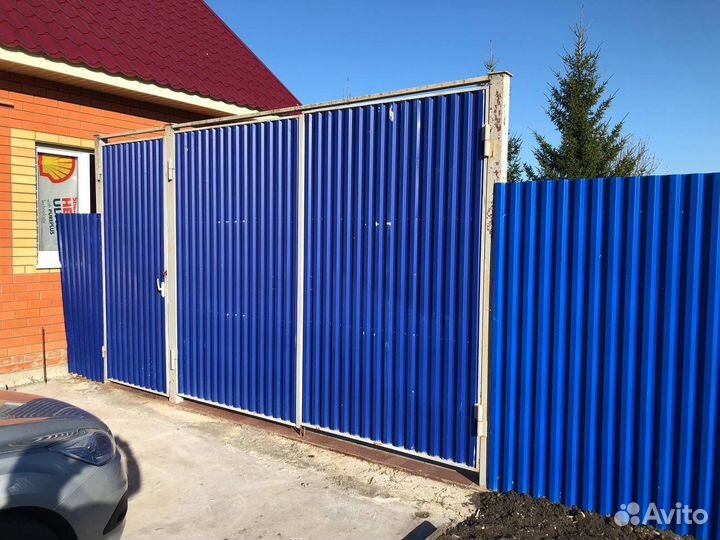 Ворота распашные с калиткой