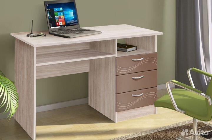 Стол компьютерный с ящиками и полками