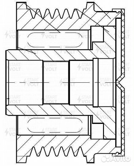 Шкив с обгонной муфтой генератора Kia Ce