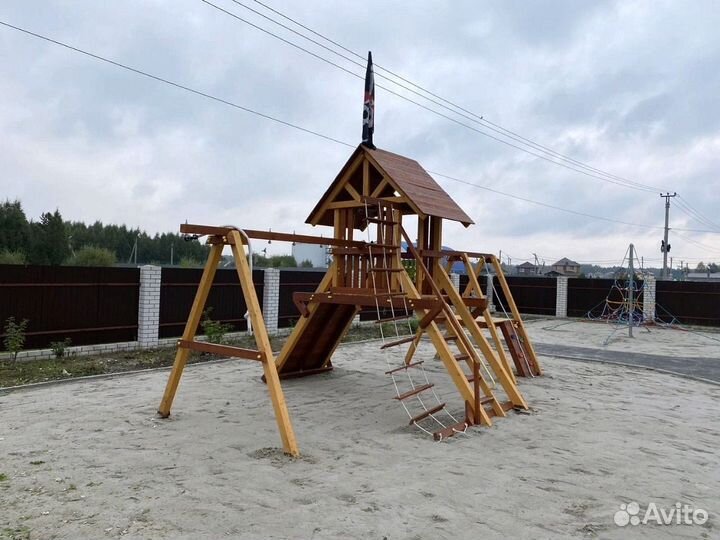 Детский комплекс песочница горка качели доставка