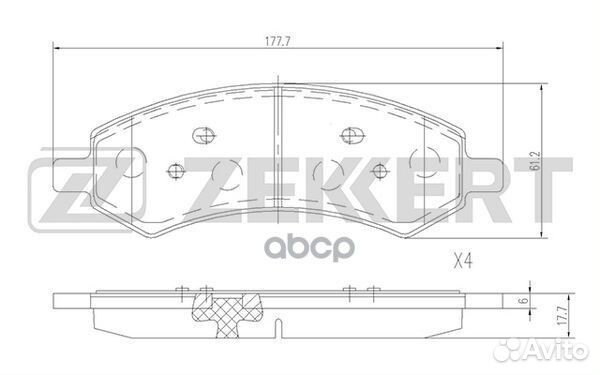 Колодки торм. диск. передн. Dodge Ram IV 16- bs