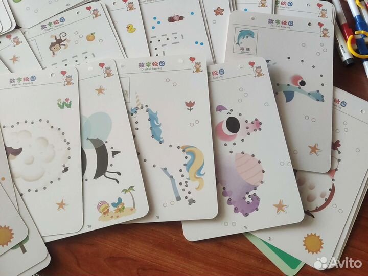 Подарок девочкам карточки Монтессори 136 шт