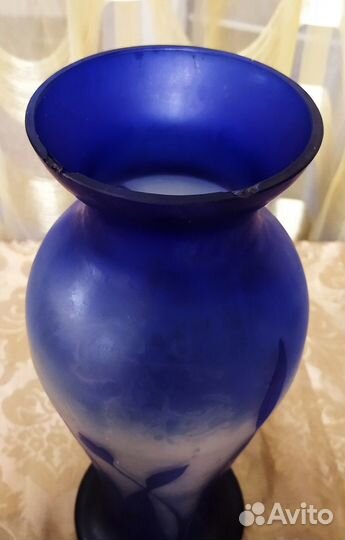 Ваза Ирисы Кобальт СССР