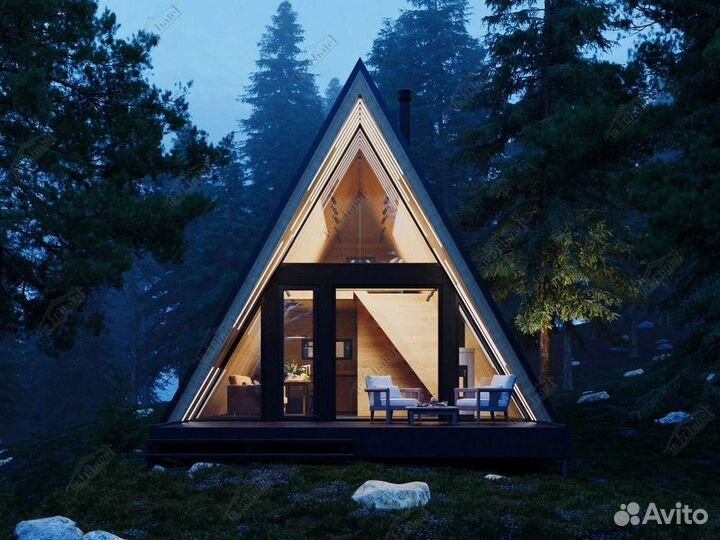 Строительство под ключ А-frame, Шале, Шалаш