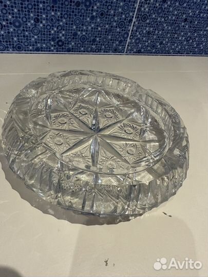 Пепельница большая хрусталь