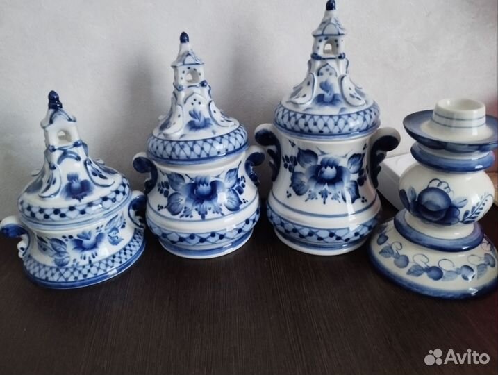 Чайнецы и подсвечник гжель СССР